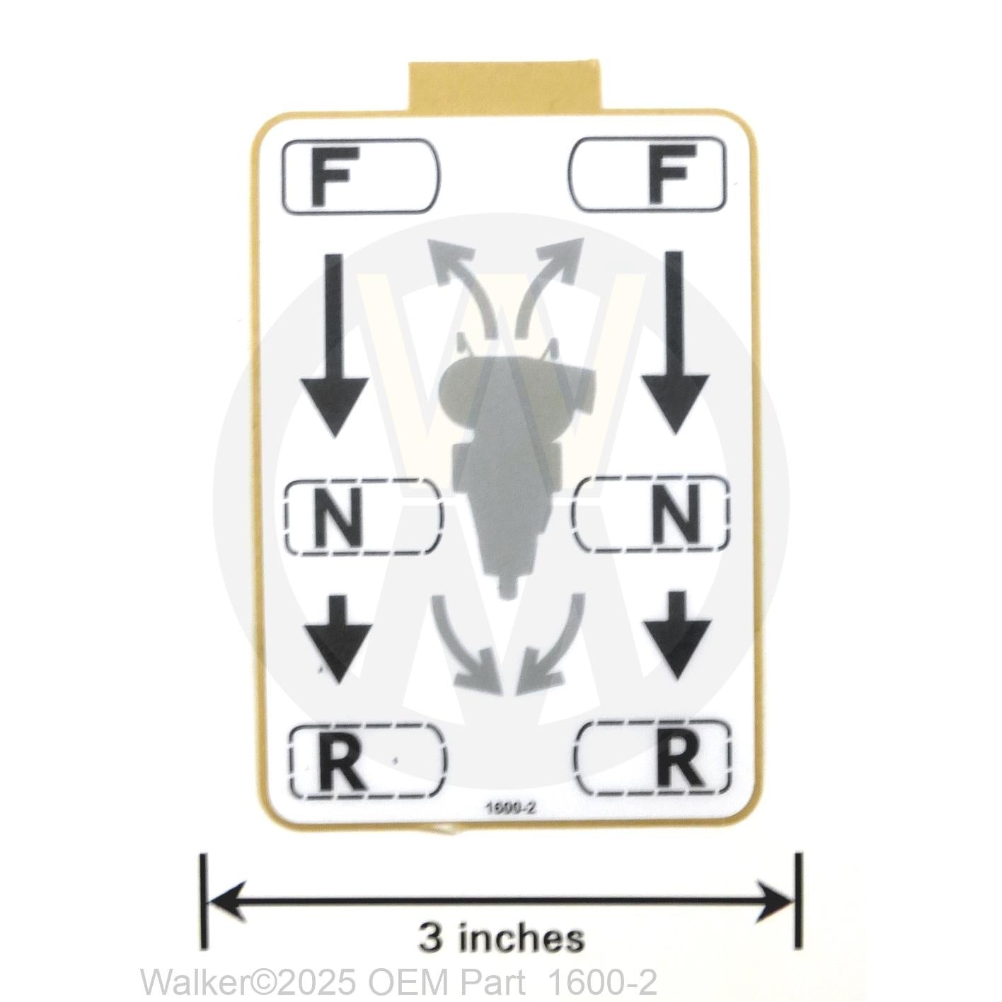Walker Part # 1600-2 : (NR)Decal, Steering Lever
