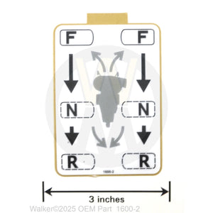 Walker Part # 1600-2 : (NR)Decal, Steering Lever