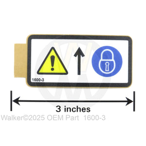 Walker Part # 1600-3 : (NR)Decal, Tilt Up Deck Lock