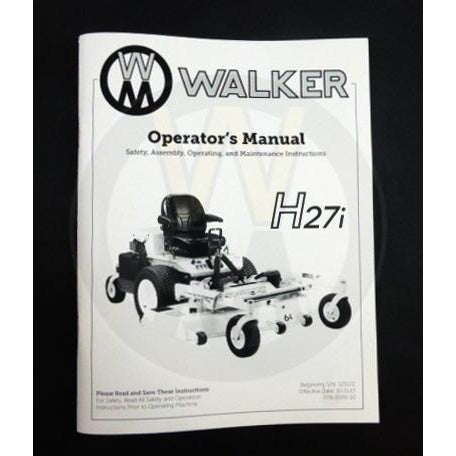Walker Part # 2000-10 : Operators Manual/MH27I