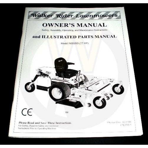 Walker Part # 2000-1 : Super B Owner's Manual