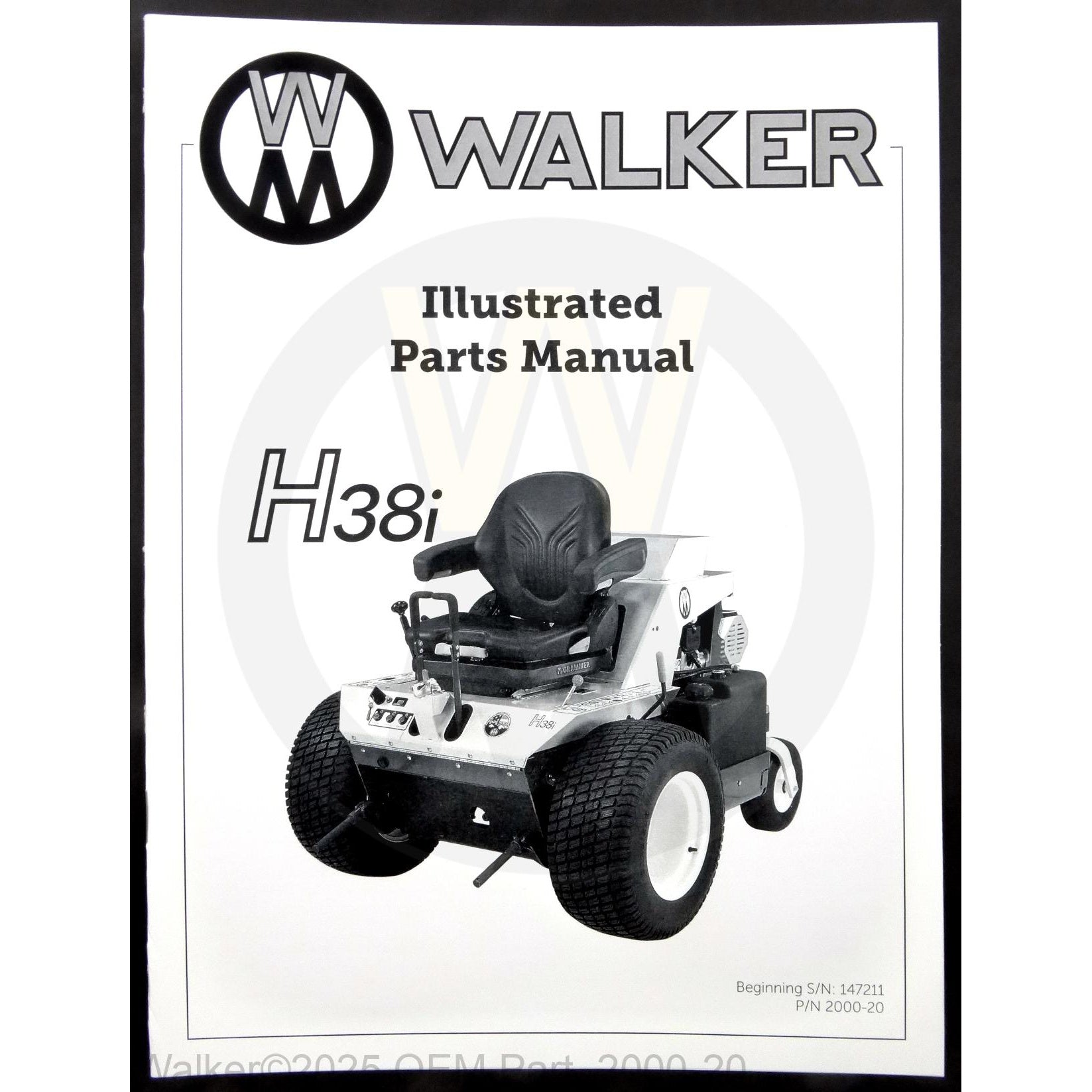 Walker Part # 2000-20 : Parts Manual/MH38i