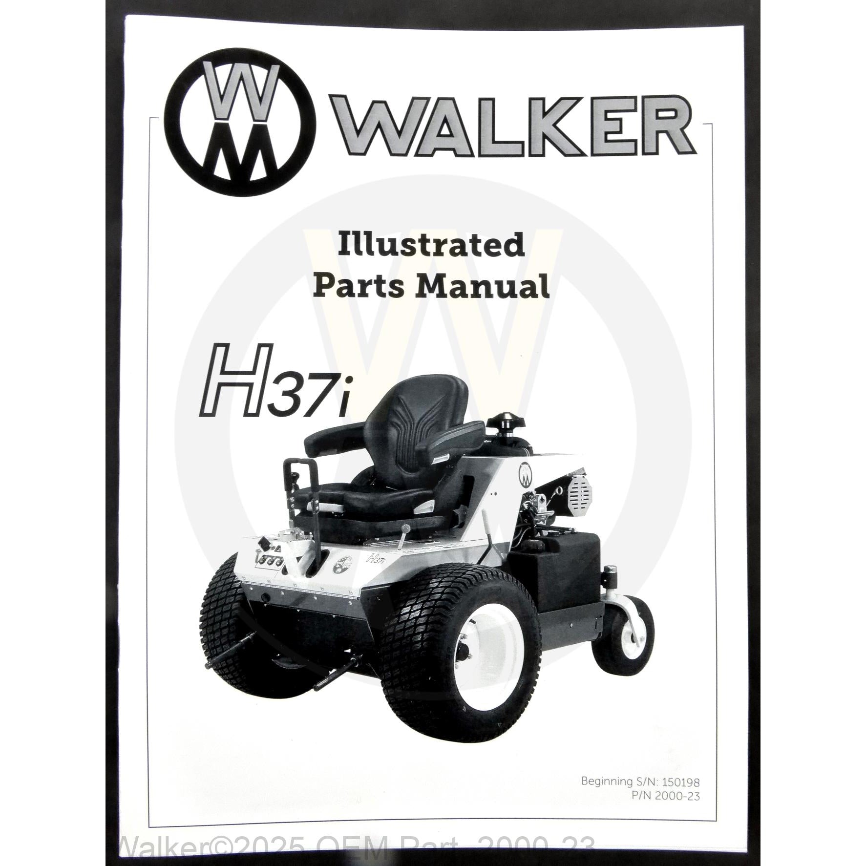 Walker Part # 2000-23 : Parts Manual/MH37i