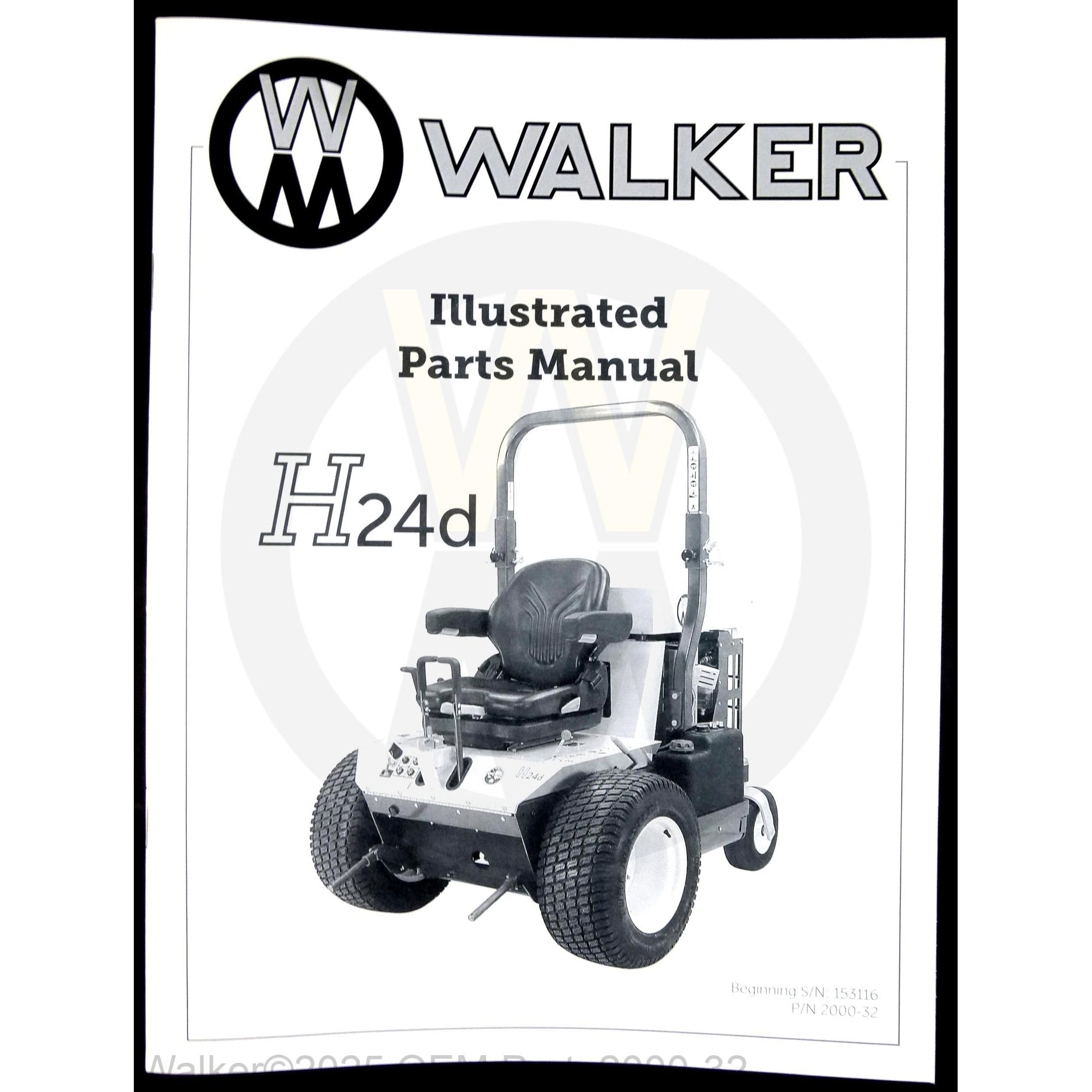 Walker Part # 2000-32 : Parts Manual/MH24d