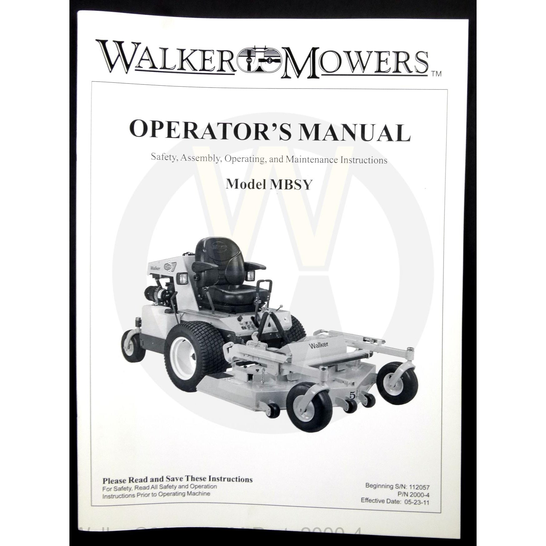 Walker Part # 2000-4 : OWNERS MANUAL