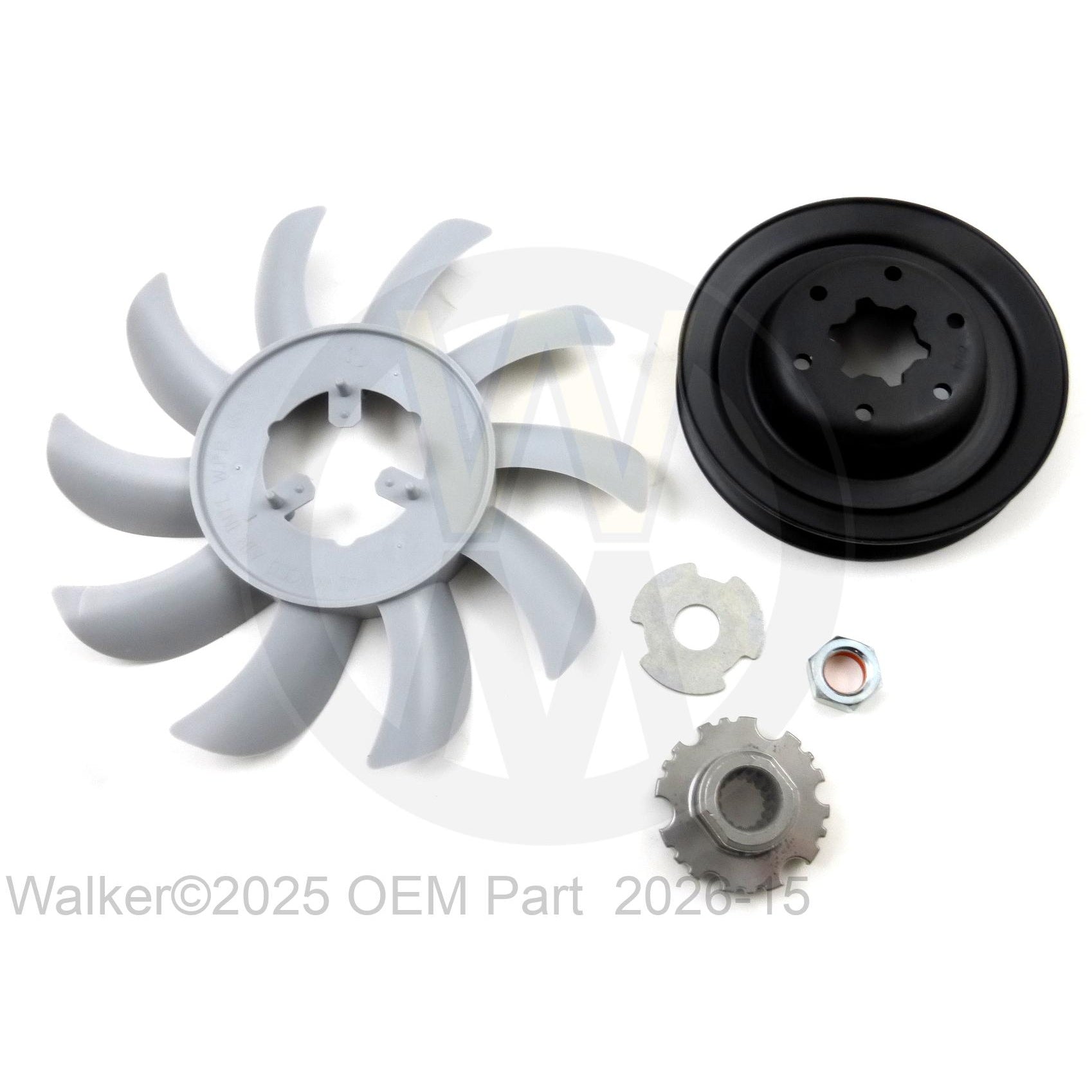 Walker Part # 2026-15 : (SU4026-18) Fan & Pulley Kit/ ZT3400 (72684)