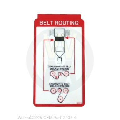 Walker Part # 2107-4 : (OB) (NR) Decal, Belt Routing