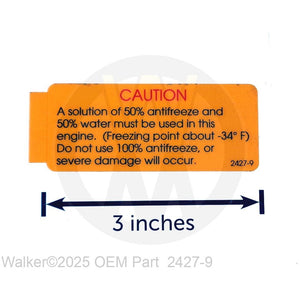 Walker Part # 2427-9 : DECAL/RADIATOR SOLUTION