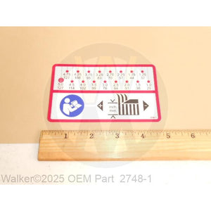 Walker Part # 2748-1 : (NR) Decal, Cutting Height Adj (Symbolic)