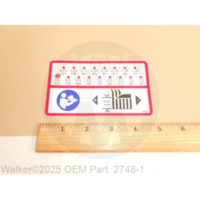 Walker Part # 2748-1 : (NR) Decal, Cutting Height Adj (Symbolic)
