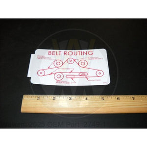 Walker Part # 2749-1 : DECAL, DRIVE BELT ROUTING