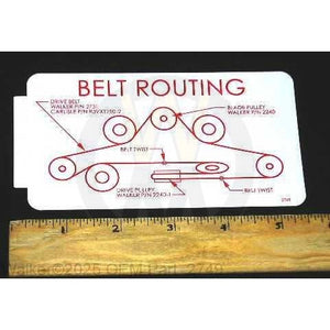 Walker Part # 2749 : DECAL, DRIVE BELT ROUTING