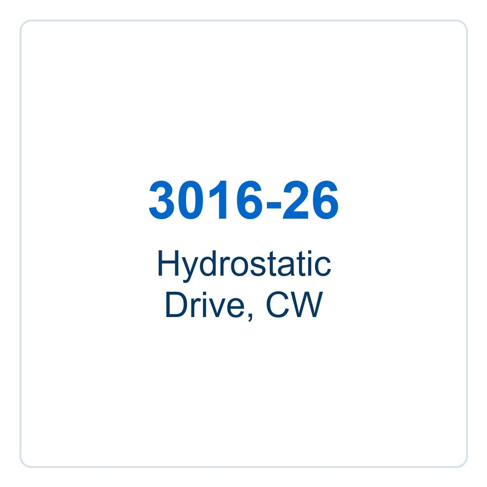 Walker Part # 3016-26 : Hydrostatic Drive, CW