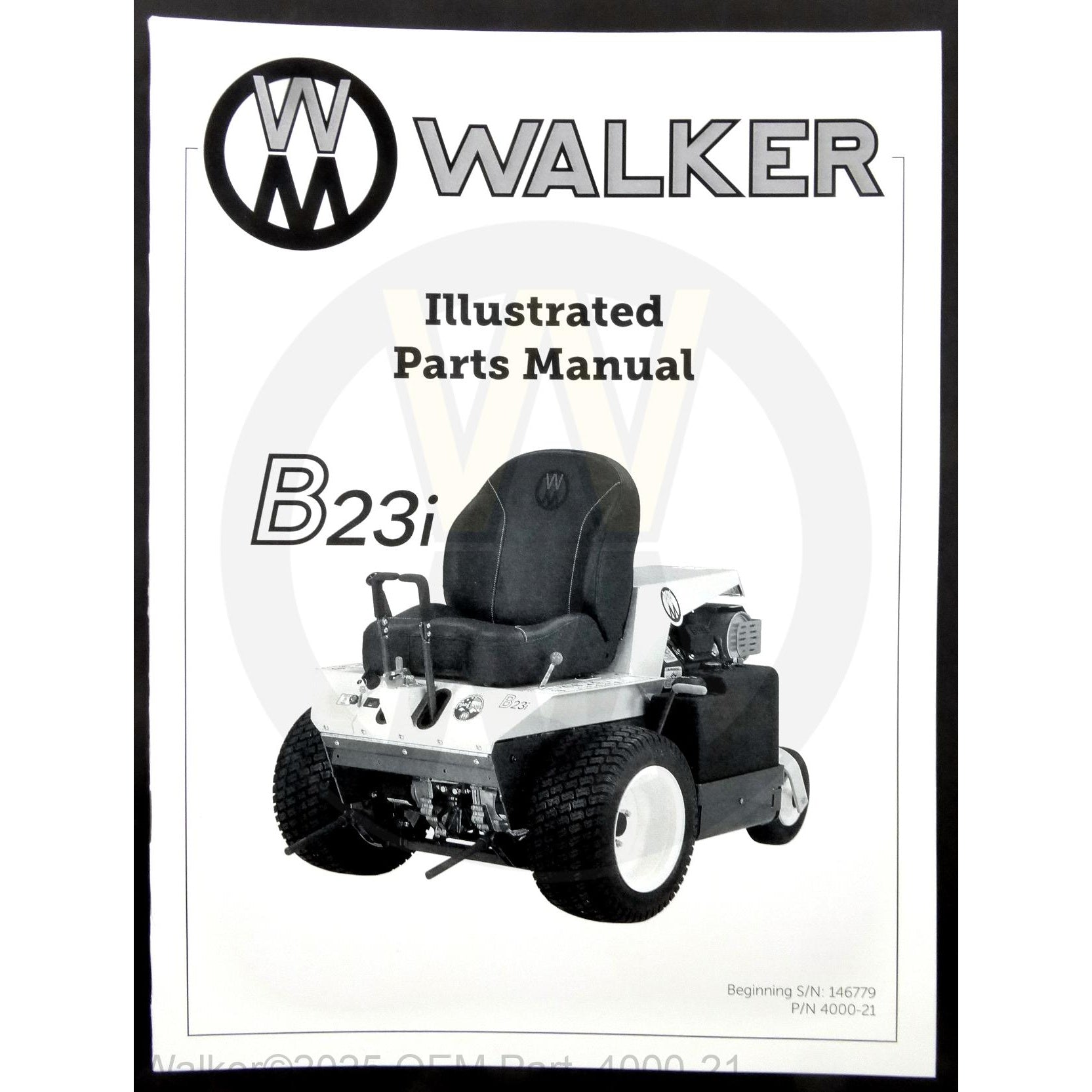 Walker Part # 4000-21 : Parts Manual/MB23i