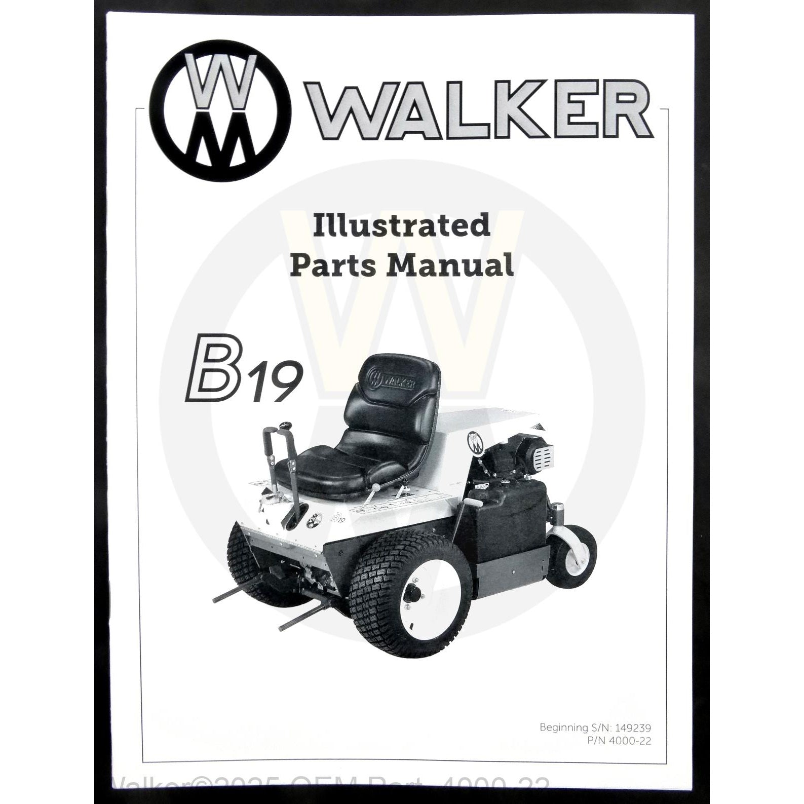 Walker Part # 4000-22 : MB19 Parts Manual