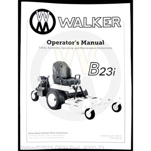 Walker Part # 4000-23 : Operators Manual/MB23i