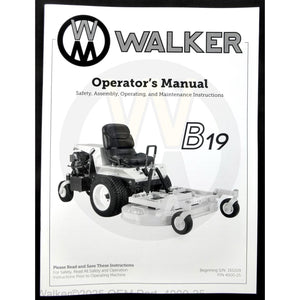 Walker Part # 4000-25 : Operators Manual/MB19