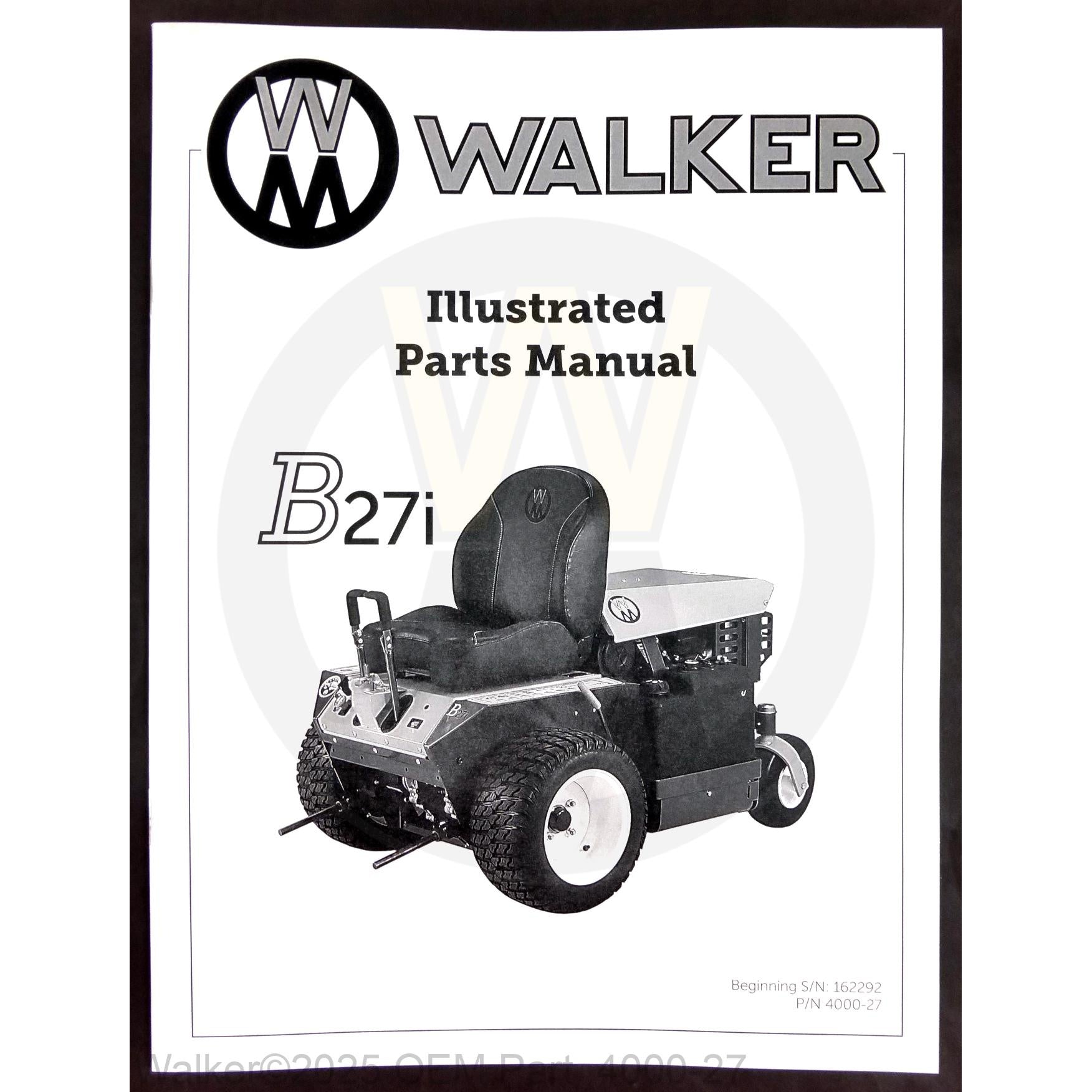 Walker Part # 4000-27 : Parts Manual, MB27i