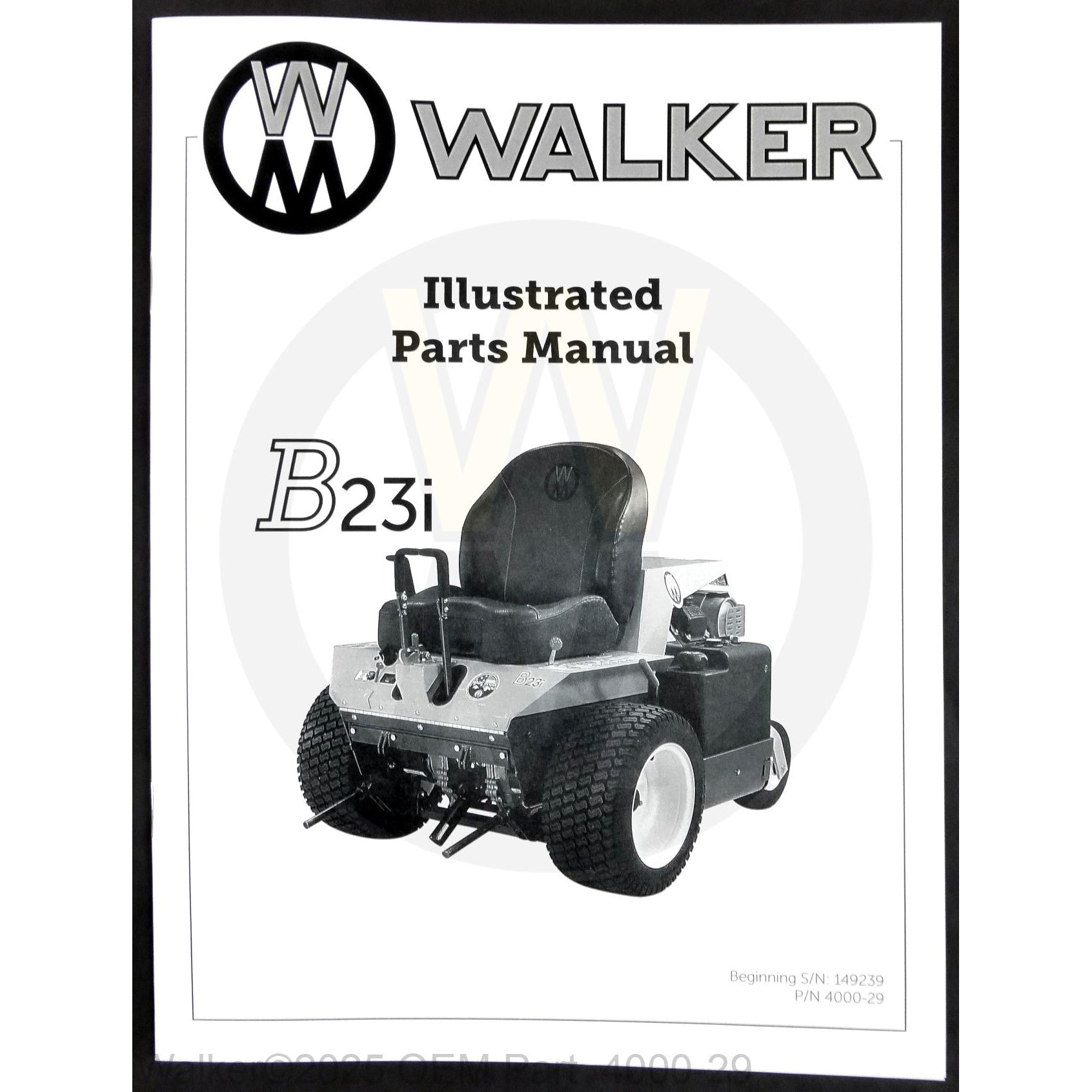 Walker Part # 4000-29 : Parts Manual/MB23i