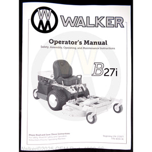 Walker Part # 4000-36 : Operator's Manual, MB27i