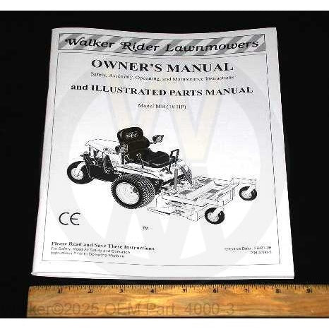 Walker Part # 4000-3 : OWNERS/PARTS MANUAL/MB/07