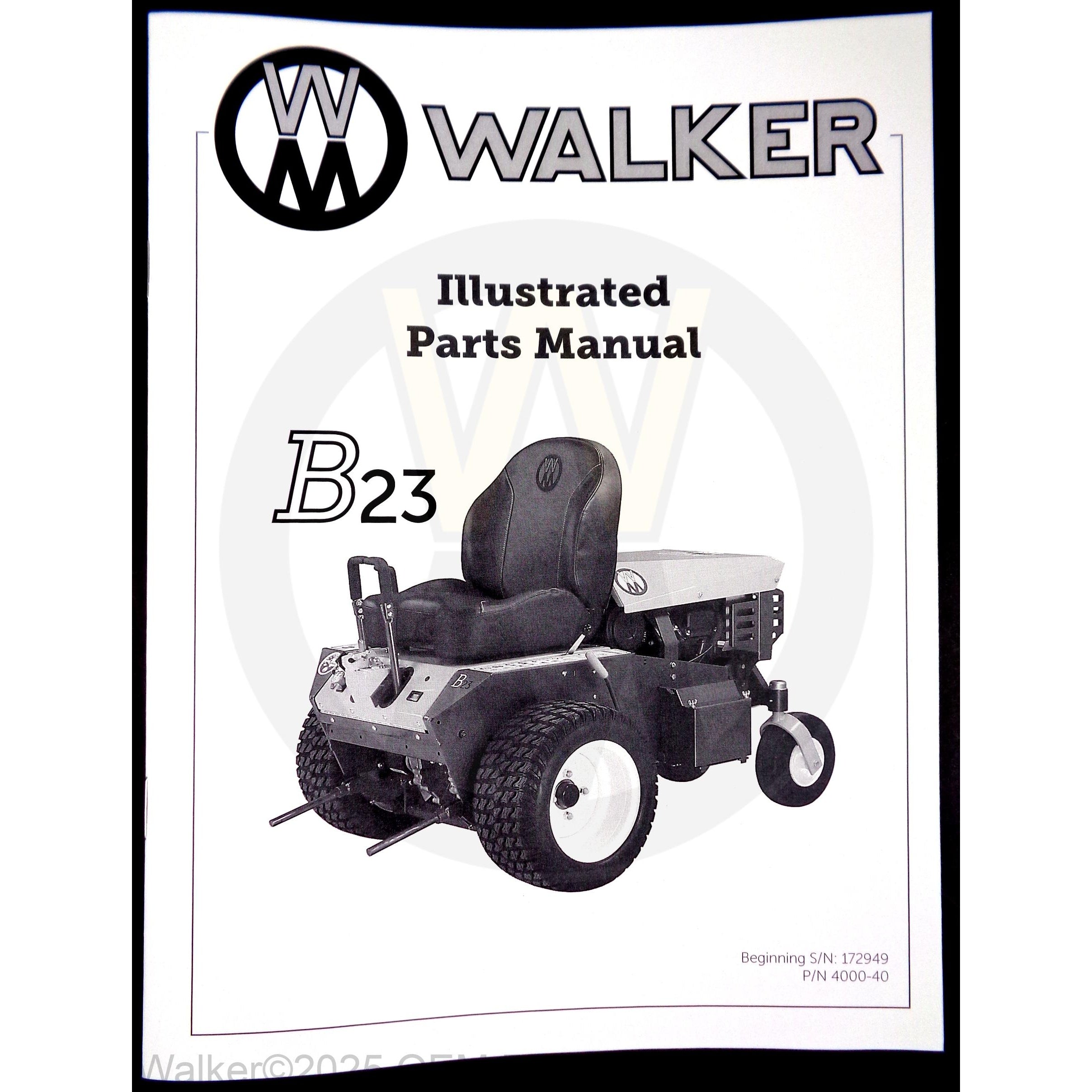 Walker Part # 4000-40 : Parts Manual, MB23