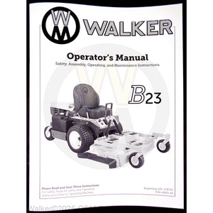 Walker Part # 4000-44 : Operator's Manual, MB23