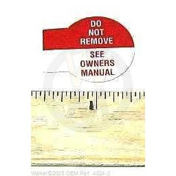 Walker Part # 4024-2 : (NR) DECAL,OIL RESERVOIR