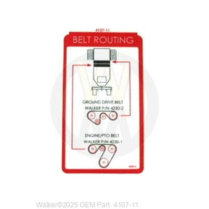 Walker Part # 4107-11 : (NR) Decal, Belt Routing