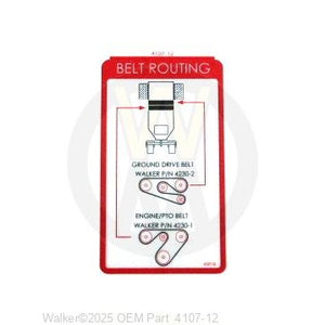 Walker Part # 4107-12 : (NR) Decal, Belt Routing