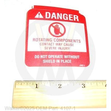 Walker Part # 4107-1 : (NR) Decal, Danger