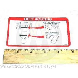 Walker Part # 4107-4 : DECAL, BELT ROUTING
