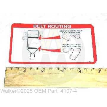 Walker Part # 4107-4 : DECAL, BELT ROUTING