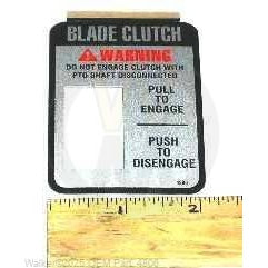 Walker Part # 4806 : (NR) Decal, Blade Clutch/Lexan