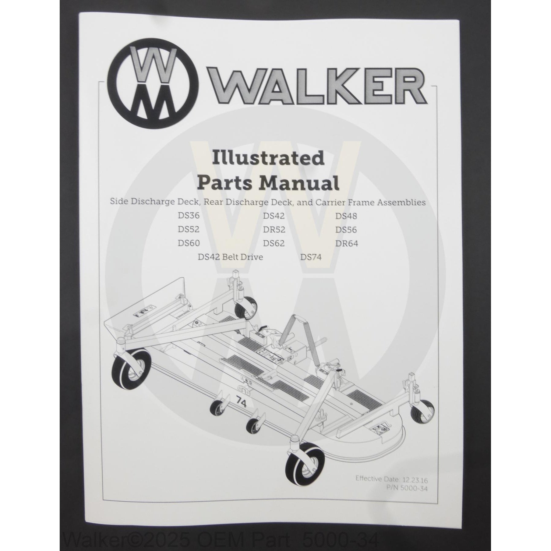 Walker Part # 5000-34 : Parts Manual/Decks/DS/DR