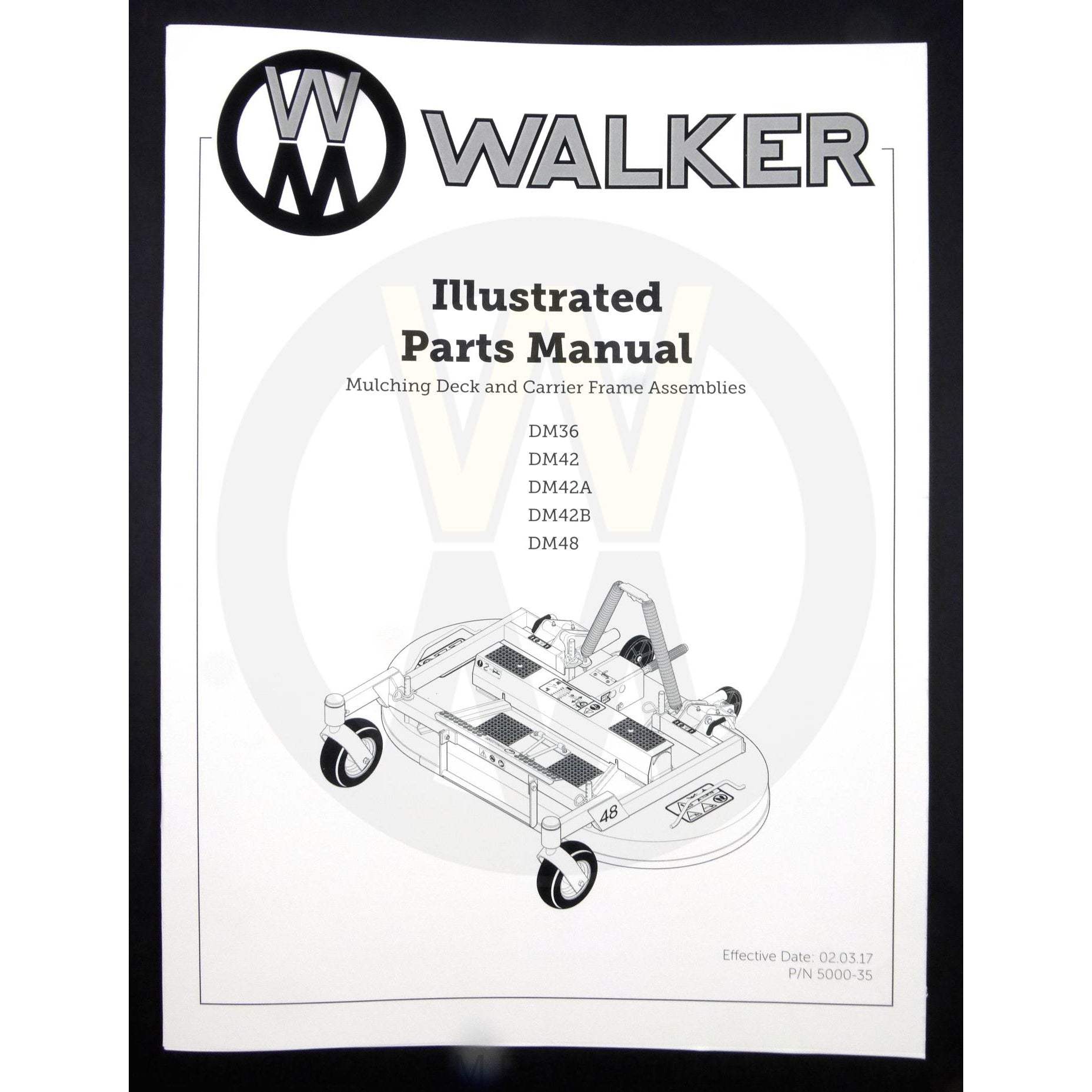 Walker Part # 5000-35 : Parts Manual/Decks/DM