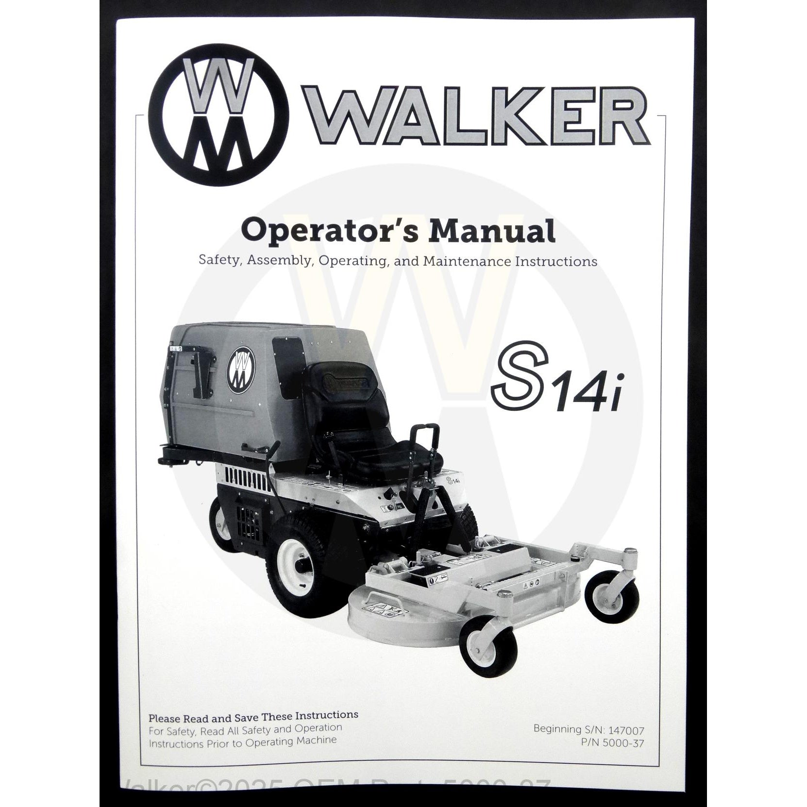 Walker Part # 5000-37 : Operators Manual MS14i