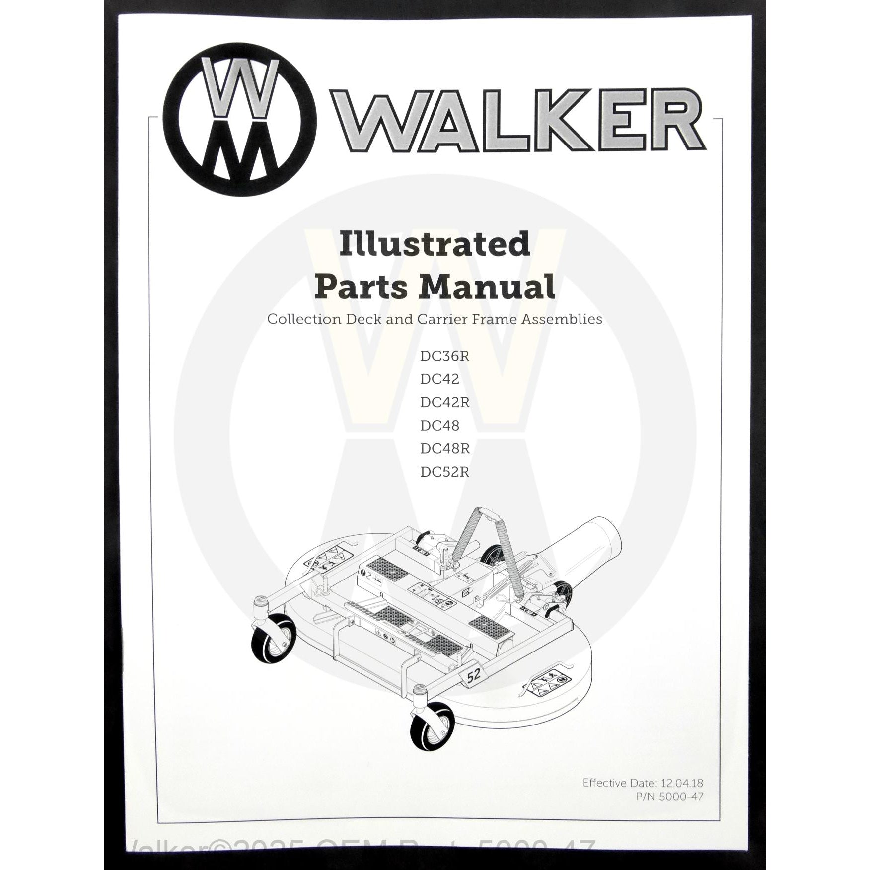 Walker Part # 5000-47 : Parts Manual/Decks/DC