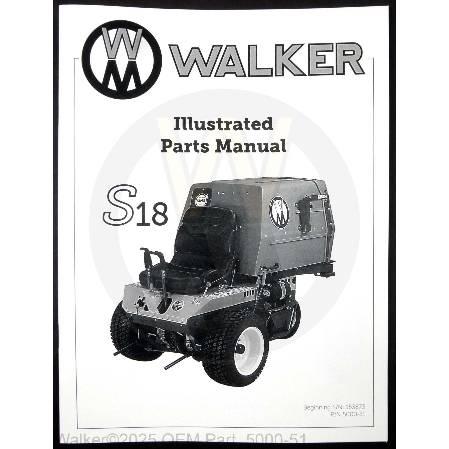Walker Part # 5000-51 : Parts Manual MS18