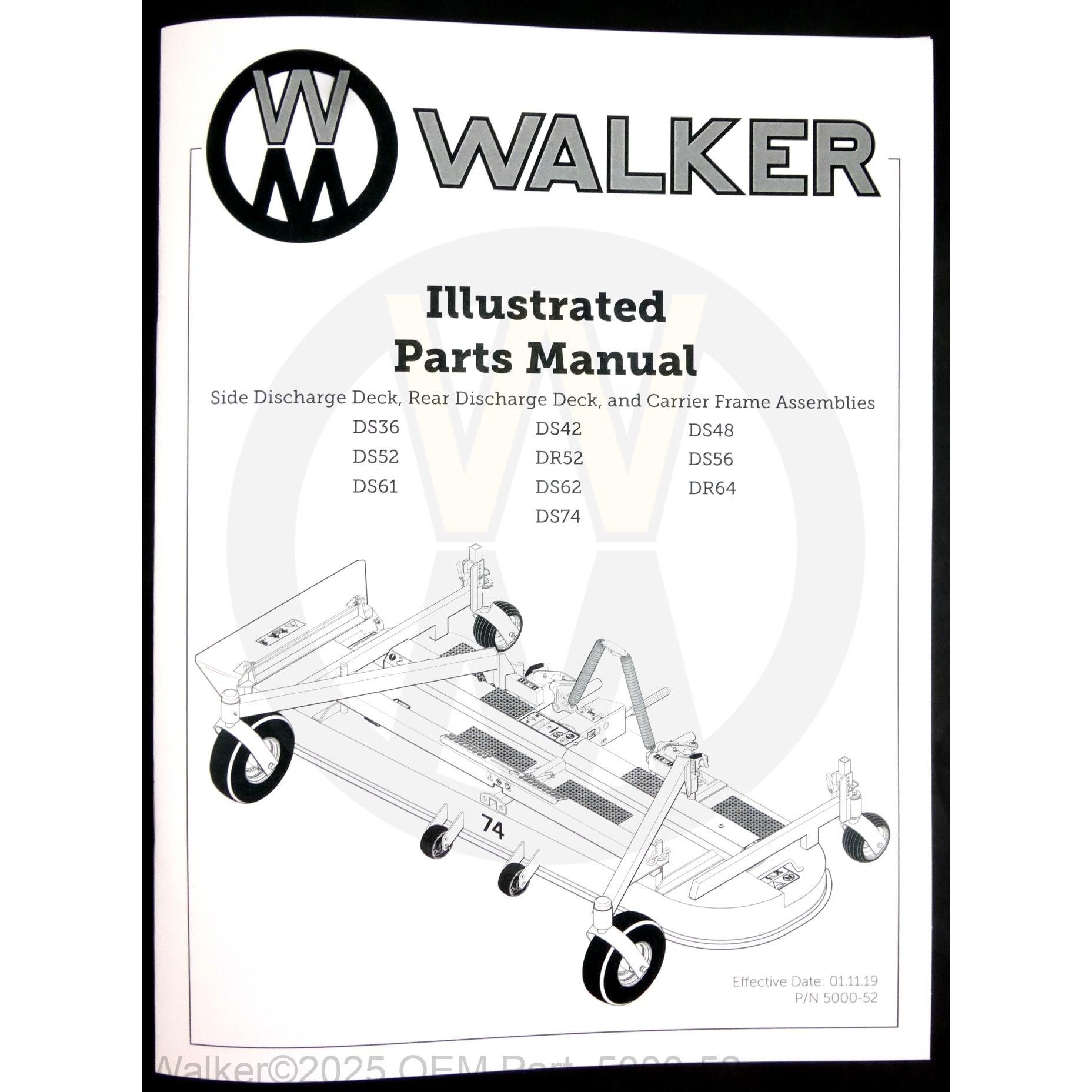 Walker Part # 5000-52 : Parts Manual/Decks/DS/DR