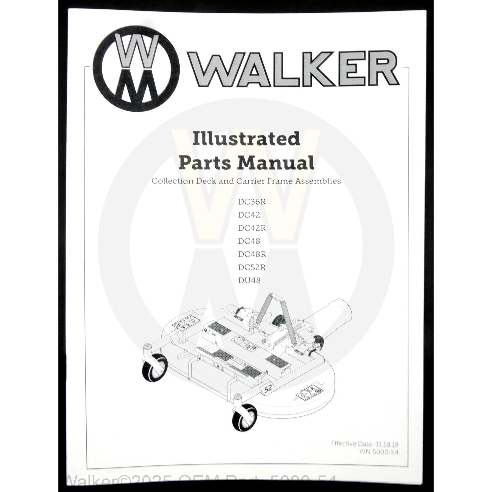 Walker Part # 5000-54 : Parts Manual/Decks/DC