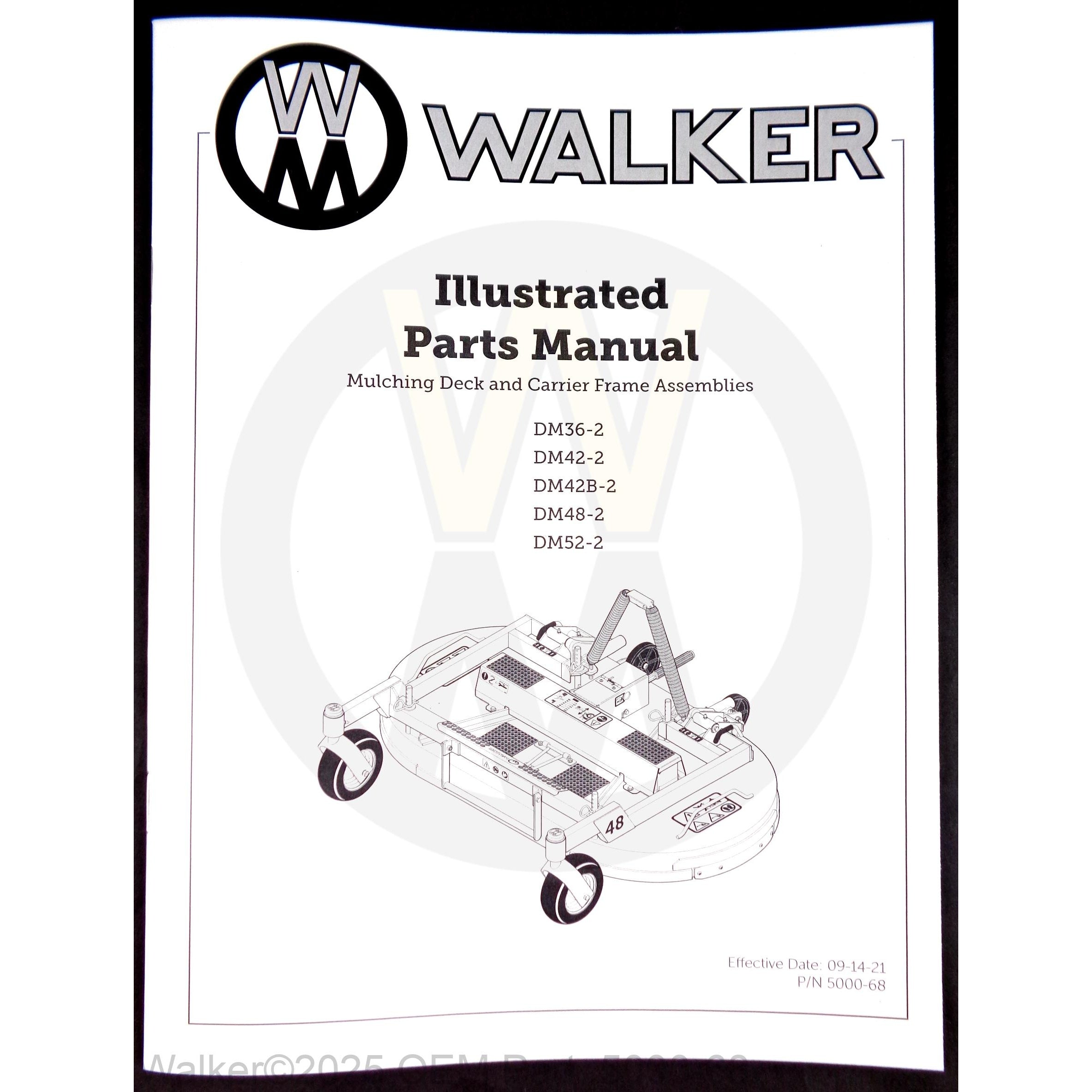 Walker Part # 5000-68 : Parts Manual/Decks/DM