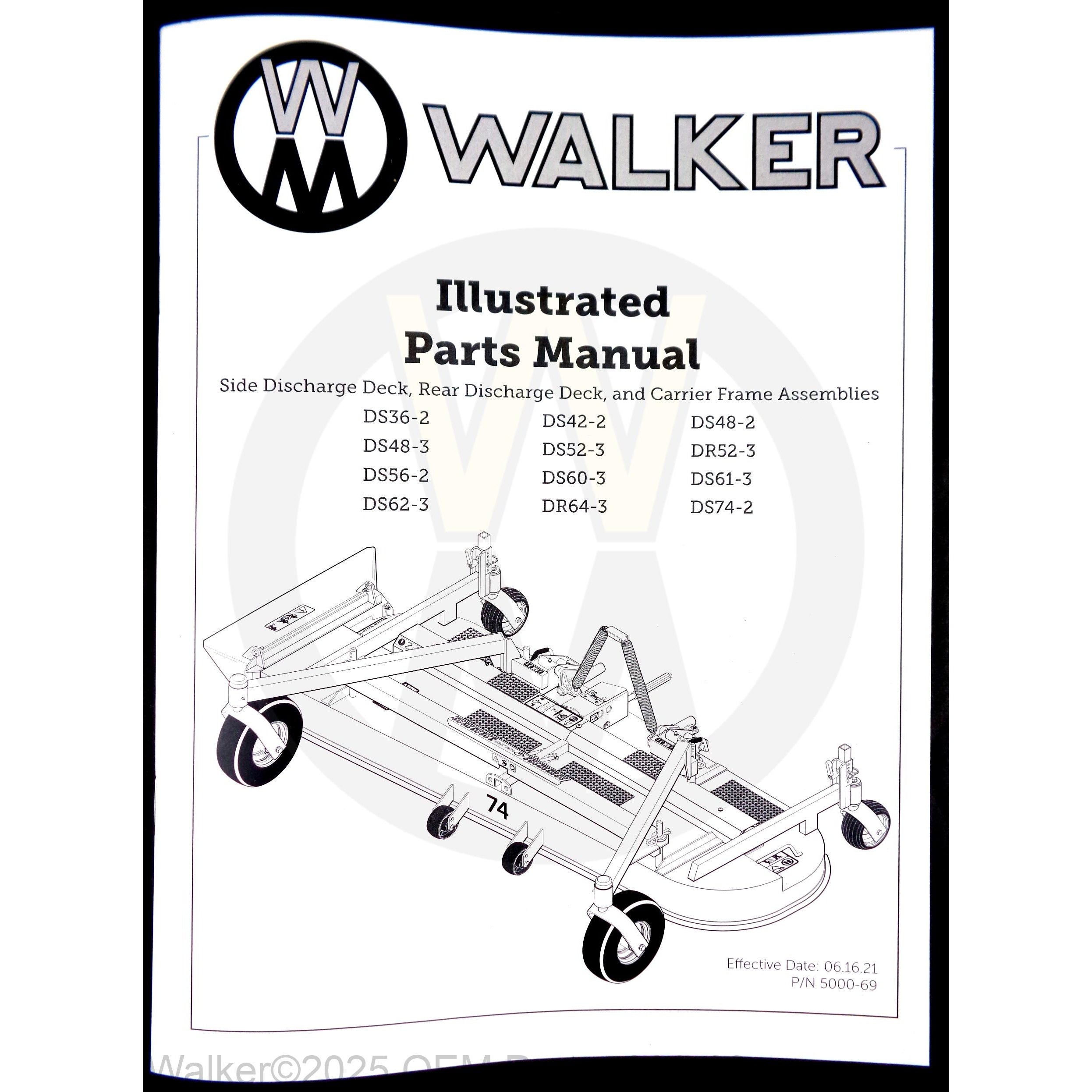 Walker Part # 5000-69 : Part Manual/Decks/DS/DR