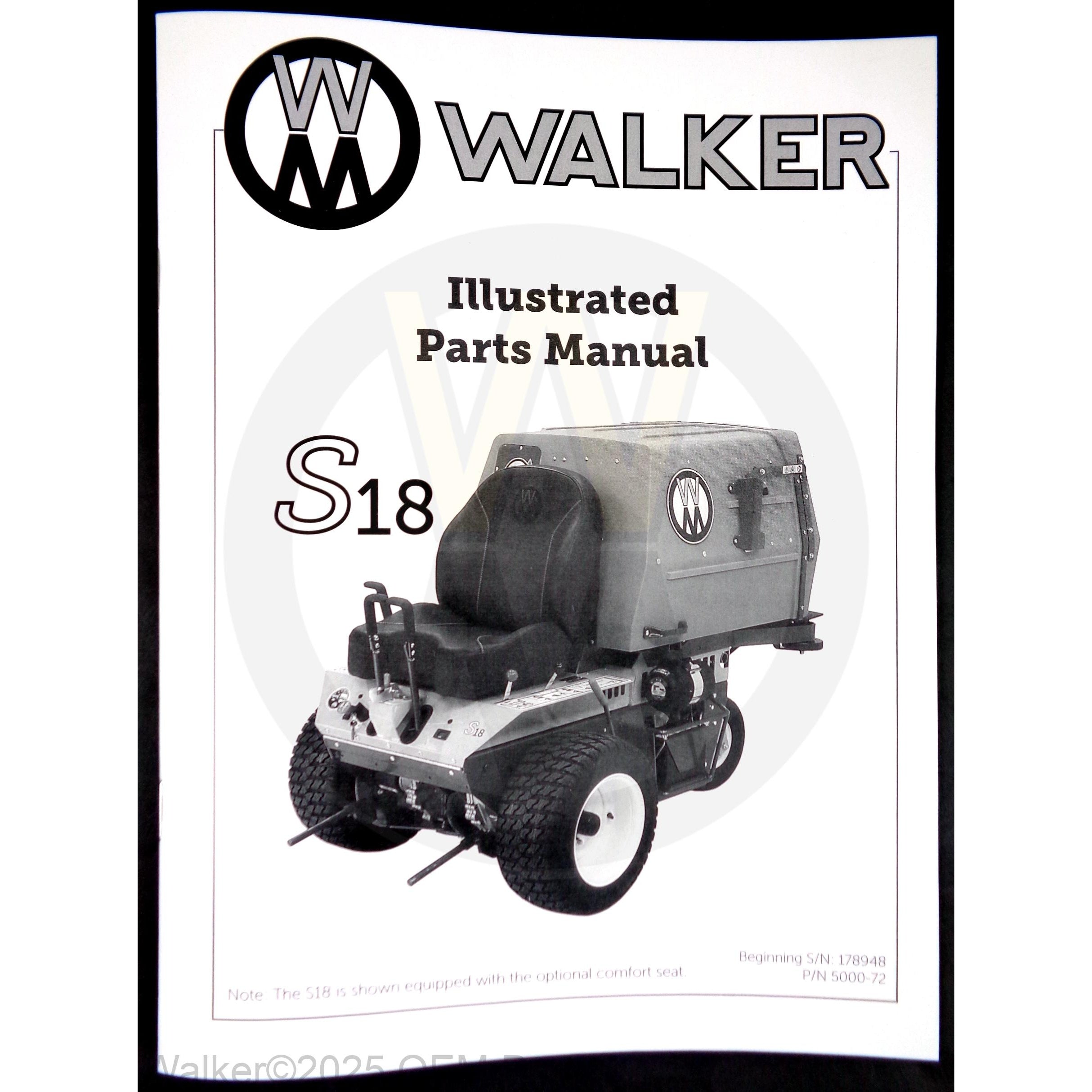 Walker Part # 5000-72 : Parts Manual MS18