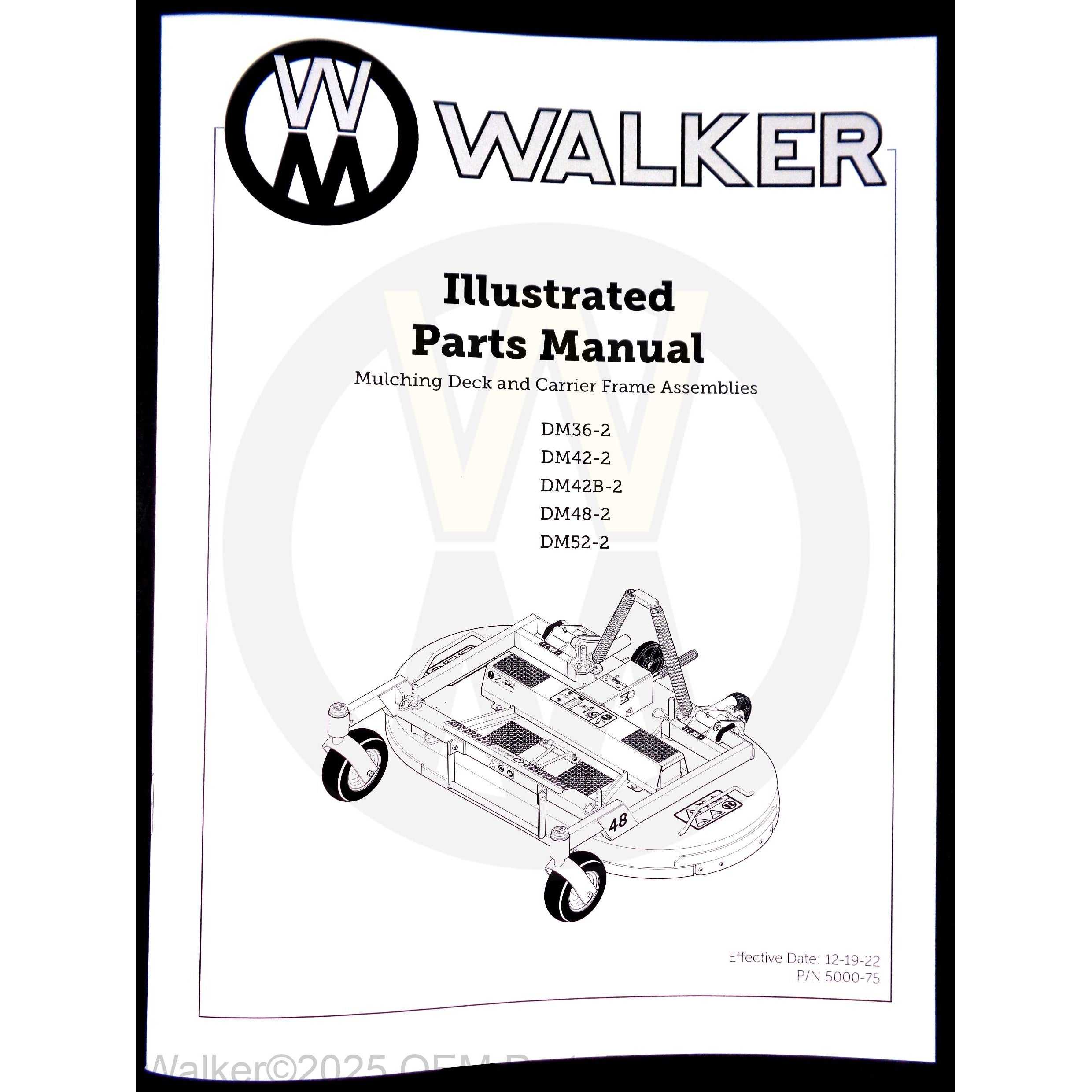 Walker Part # 5000-75 : Parts Manual/Decks/DM