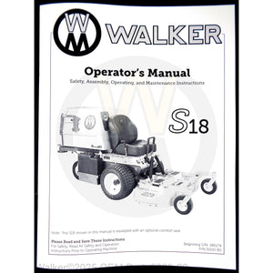 Walker Part # 5000-80 : Operator's Manual, MS18