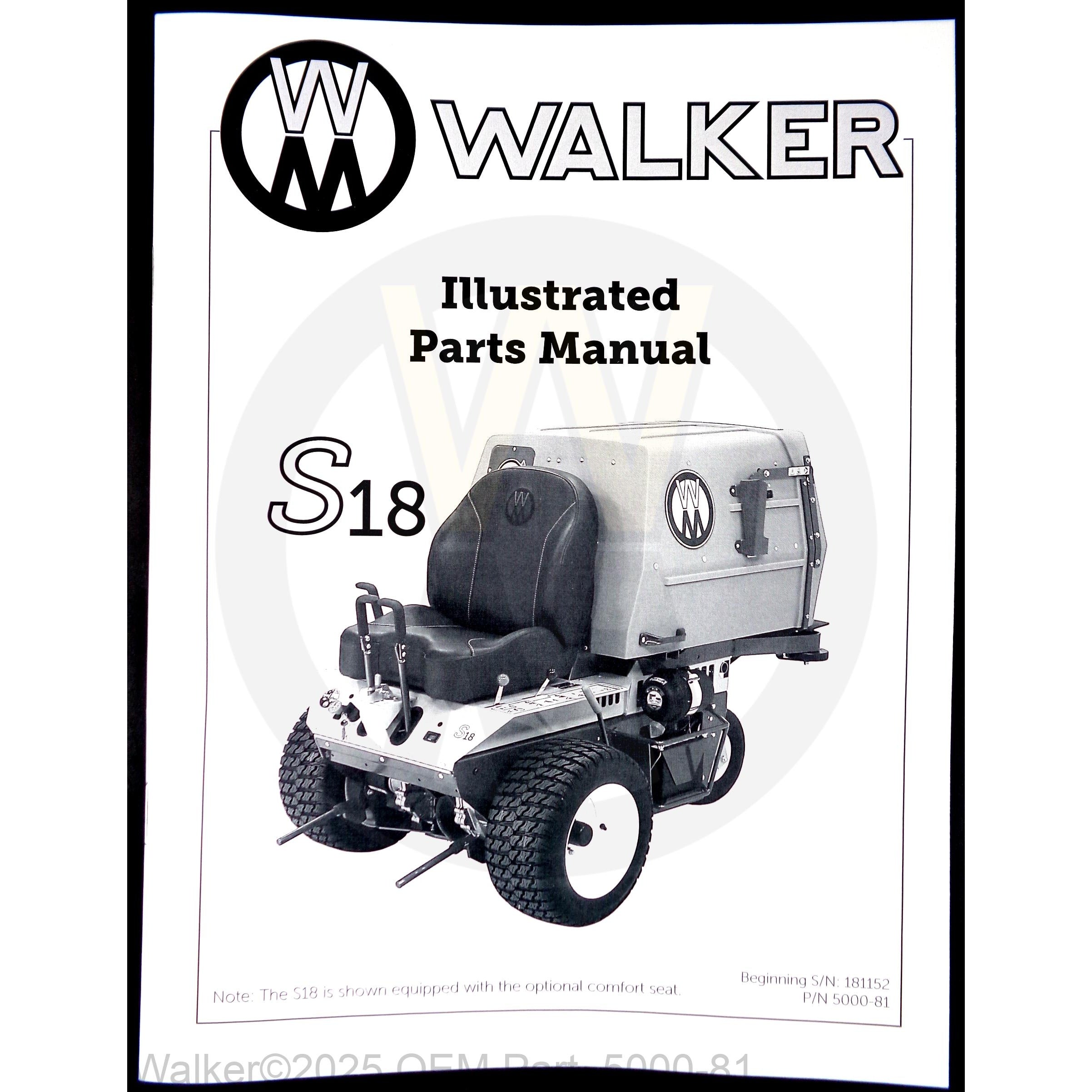 Walker Part # 5000-81 : Parts Manual MS18