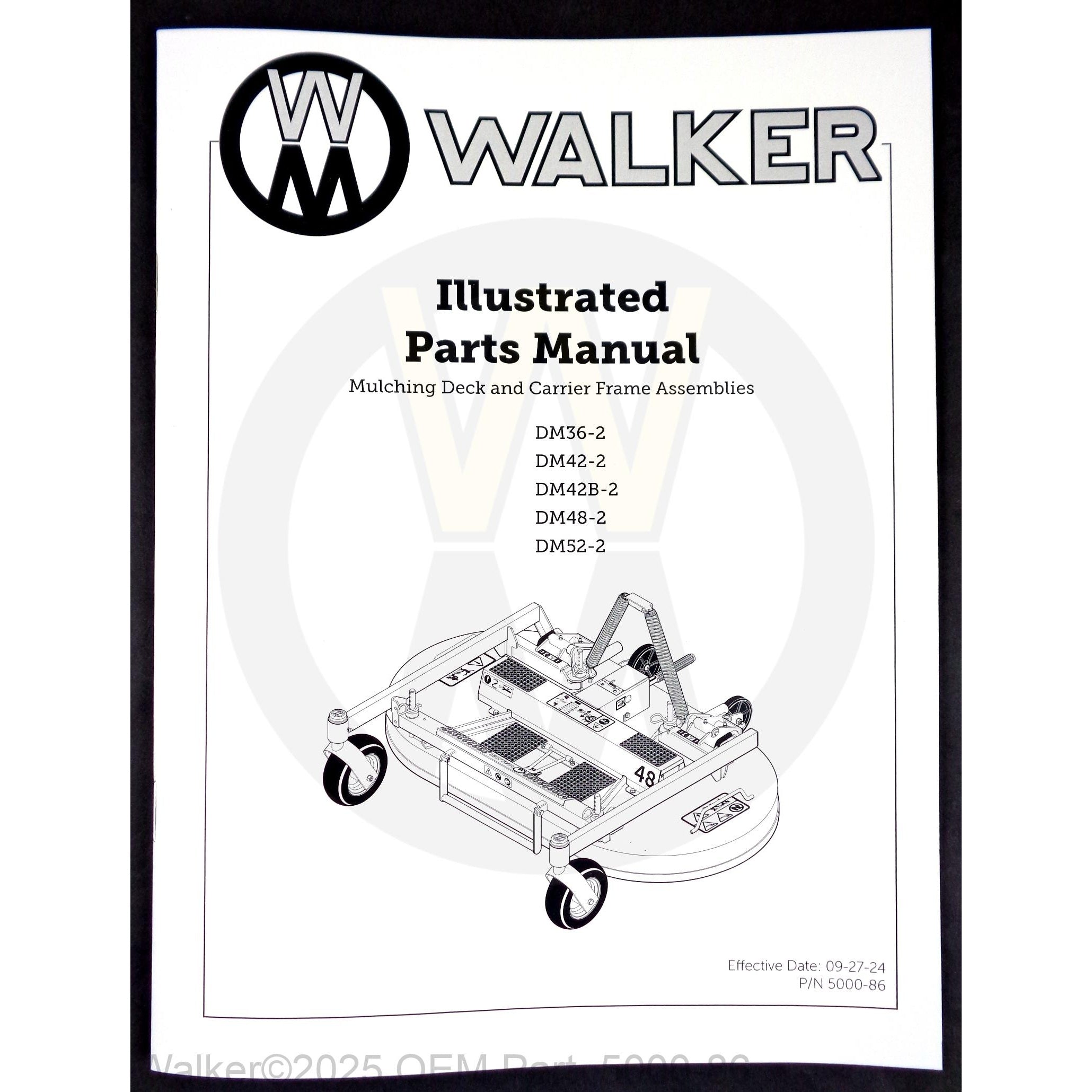 Walker Part # 5000-86 : Parts Manual/Decks/DM
