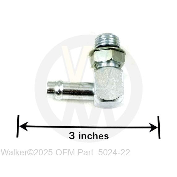 Walker Part # 5024-22 : 3/8 Hose Barbx#6/ORB 90 Degree