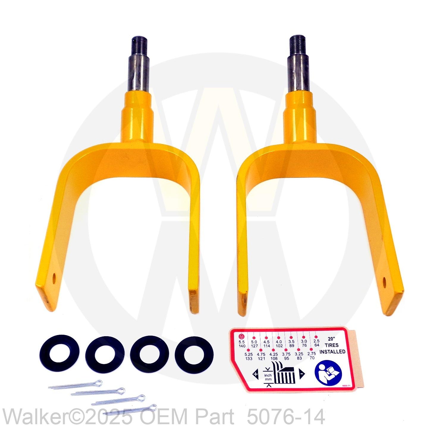 Walker Part # 5076-14 : (NR) Extended Caster Fork, 2" Longer (20" Drive Tire)